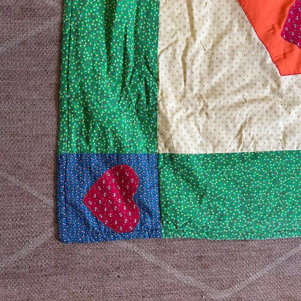 Vintage Handmade Jack In The Box Crib Applique Quilt Blanket/Wall Art 55